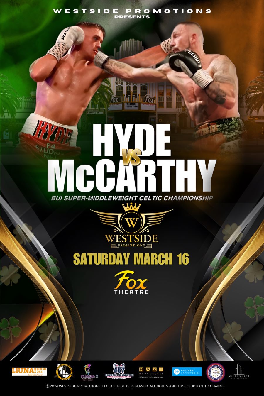 Tickets FIGHT NIGHT AT THE FOX !!! Fox Theatre Redwood City